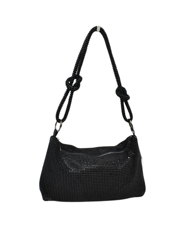 Knot Handle Sparkly Evening Shoulder Bag