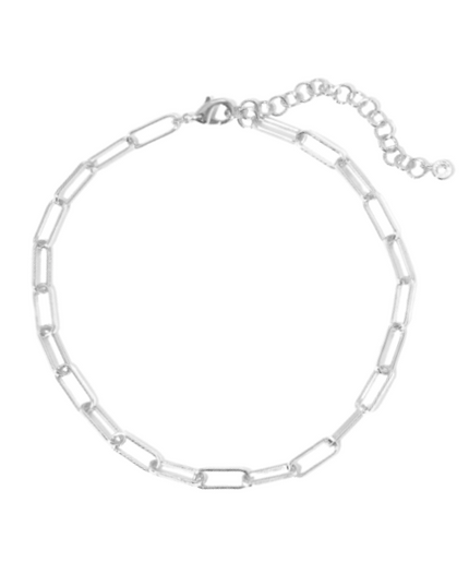 Linked Paperclip Chain Anklet