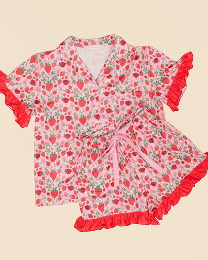 Strawberry Fields Slumber Party Pajama Shorts Set