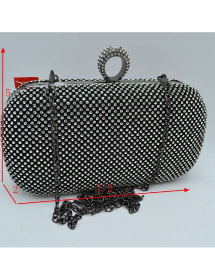 Rhinestone Studded Evening Clutch Bag