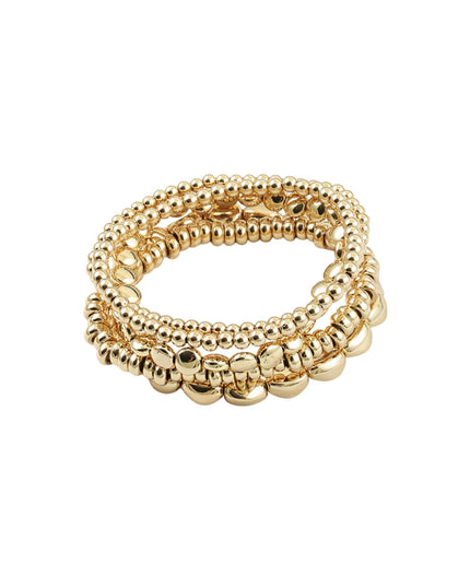Mixed Metal Ball Beaded 5 Bracelet Set