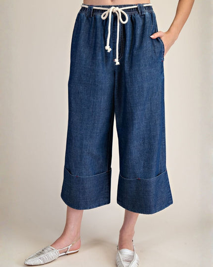 Wide Leg Mineral Washed Pants