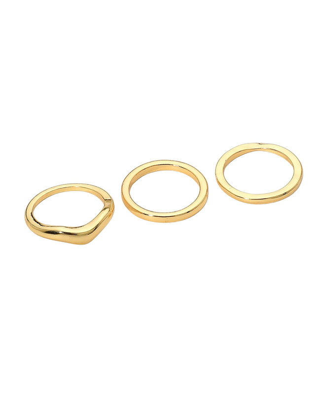 Smooth Curved 3 Ring Set