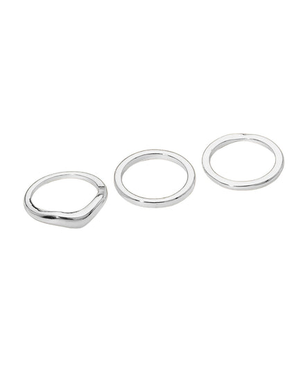 Smooth Curved 3 Ring Set