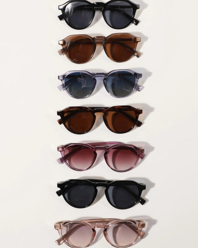 Semi-Transparent Round Frame Fashion Sunglasses