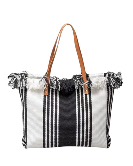 Fringe Edge Textured Tote Bag