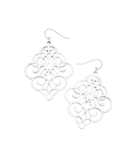 Floral Curlique Filigree Drop Earrings