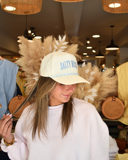 Salty Beach Lettering Embroidered Trucker Hat