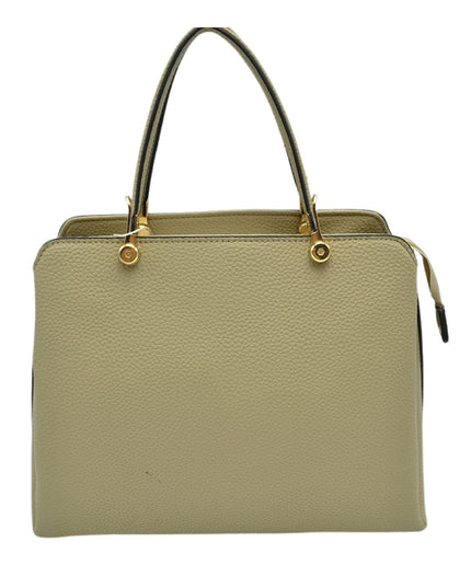 Solid Clutch Hand Bag With Gold Clasps