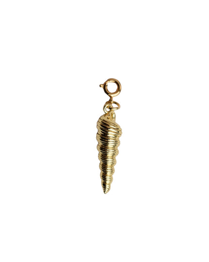 Auger Spiral Conch Seashell Gold Metal Charm