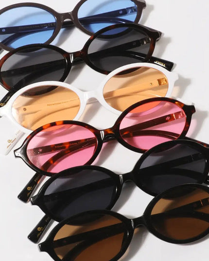 Slim Oval Frame Sunglasses