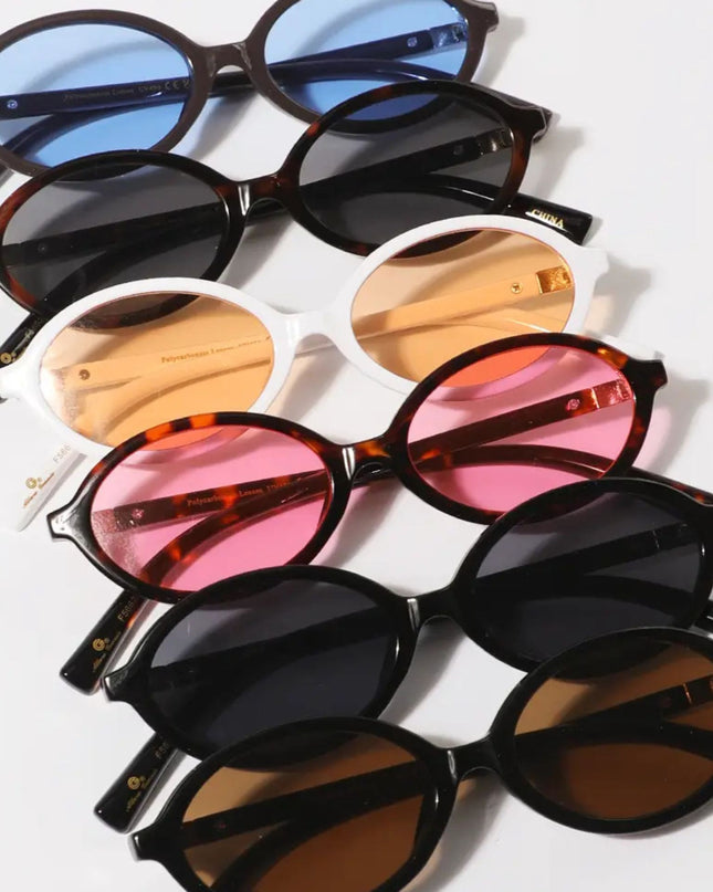 Slim Oval Frame Sunglasses