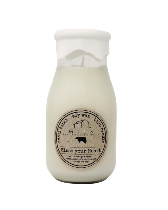 Bless Your Heart Milk Bottle Candle