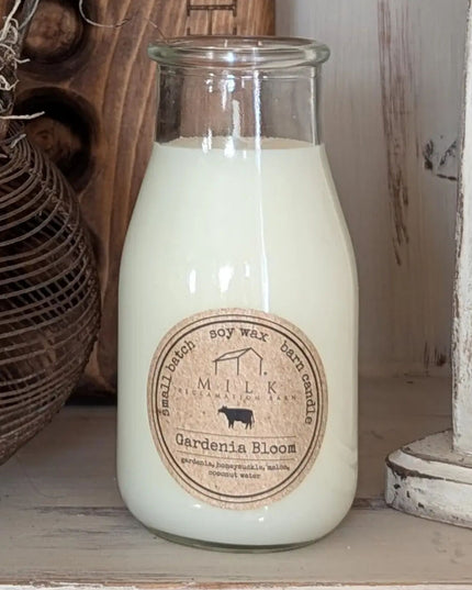 Gardenia Bloom Milk Bottle Candle