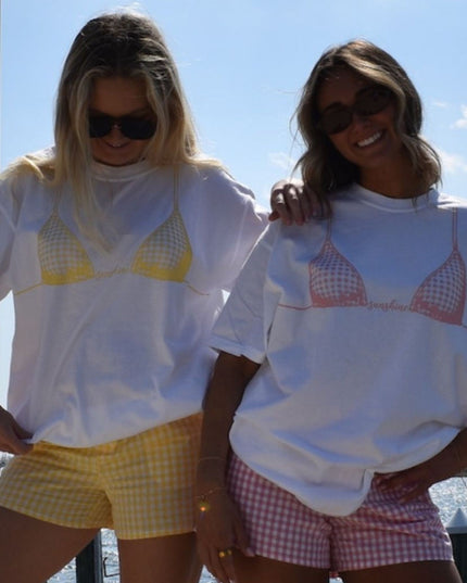 Gingham Bikini Top Tee