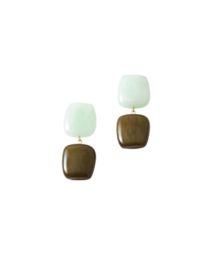 Double Square Resin Stone Earrings
