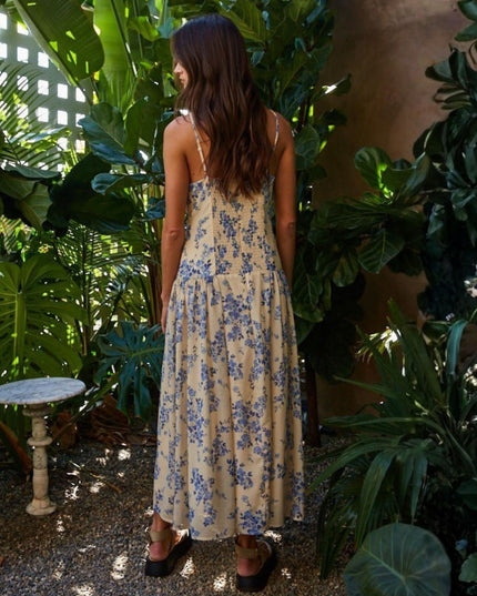 Etienne Floral Spaghetti Strap Midi Dress