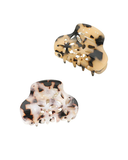 Tortoise Small Floral Cut Out Hair Claw Clip
