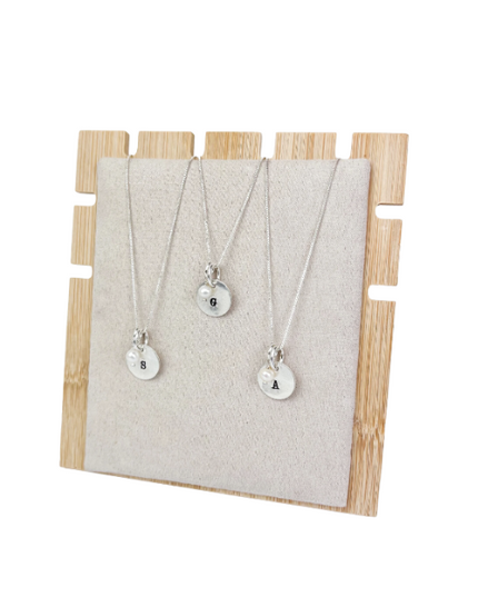 Sterling Silver Block Initial Disc