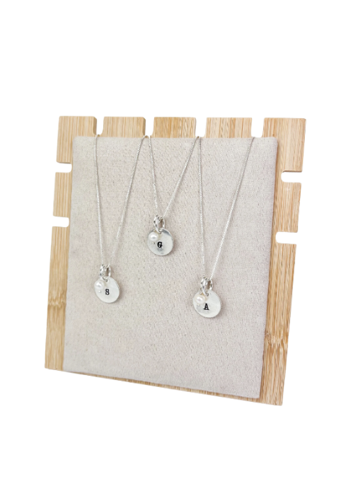 Sterling Silver Block Initial Disc