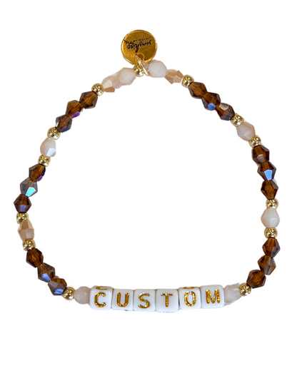Two Color By The Yard Custom Letter Block Bracelet