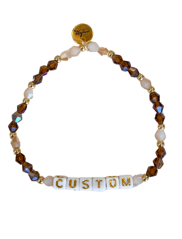 Two Color By The Yard Custom Letter Block Bracelet