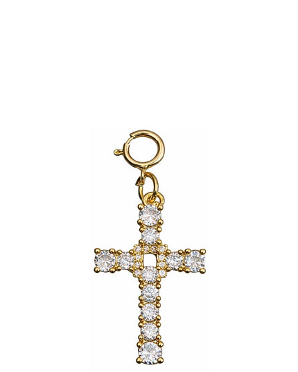 Crystal Cross Gold Charm