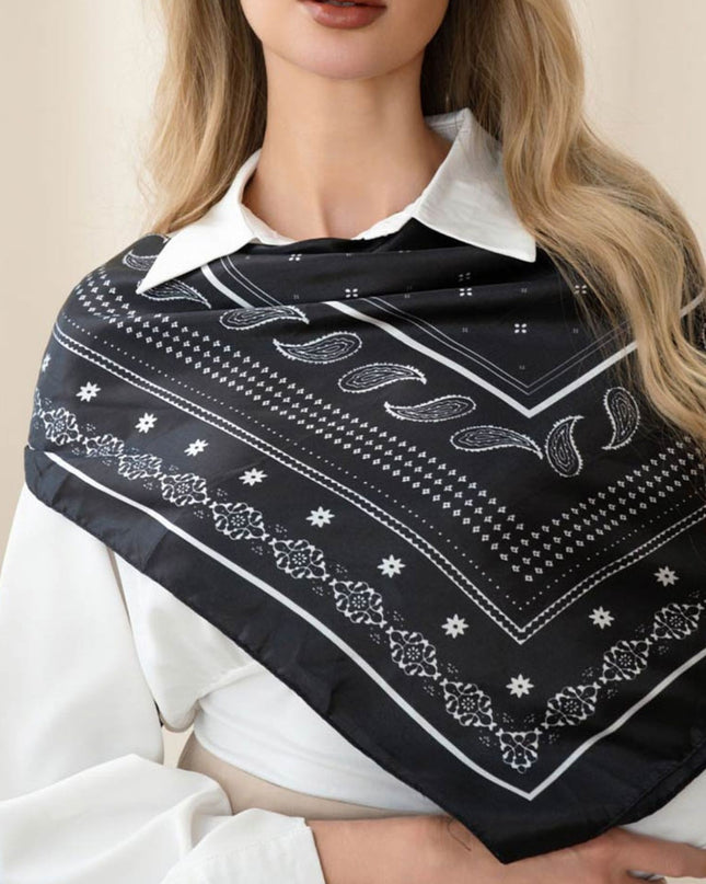 Classic Paisley Pattern Square Scarf Wrap