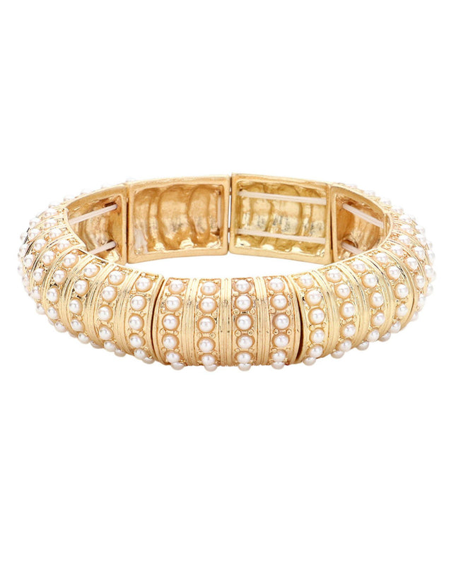 Pearl Stud Bangle Bracelet