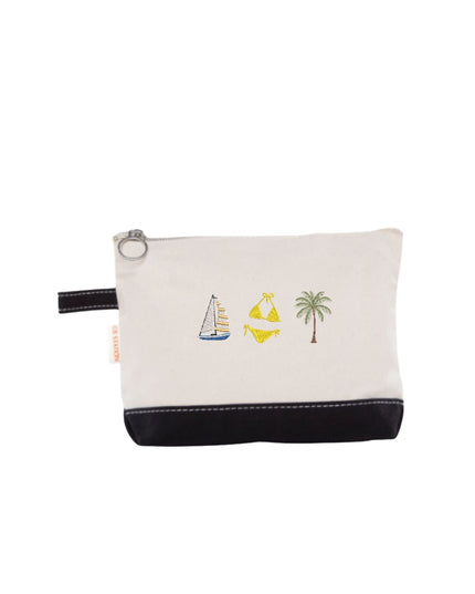 Nautical Makeup Bag 4 Icons Personalized Canvas Pouch