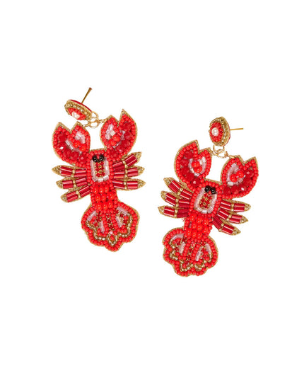 Lobster Seed Beaded Earrings
