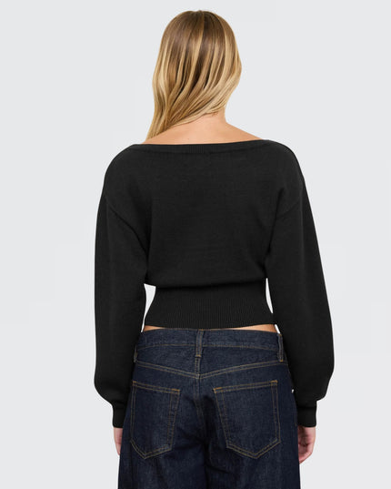 Boat Neck Off Shoulder Dolman Sleeve Fitted Waist Sweater