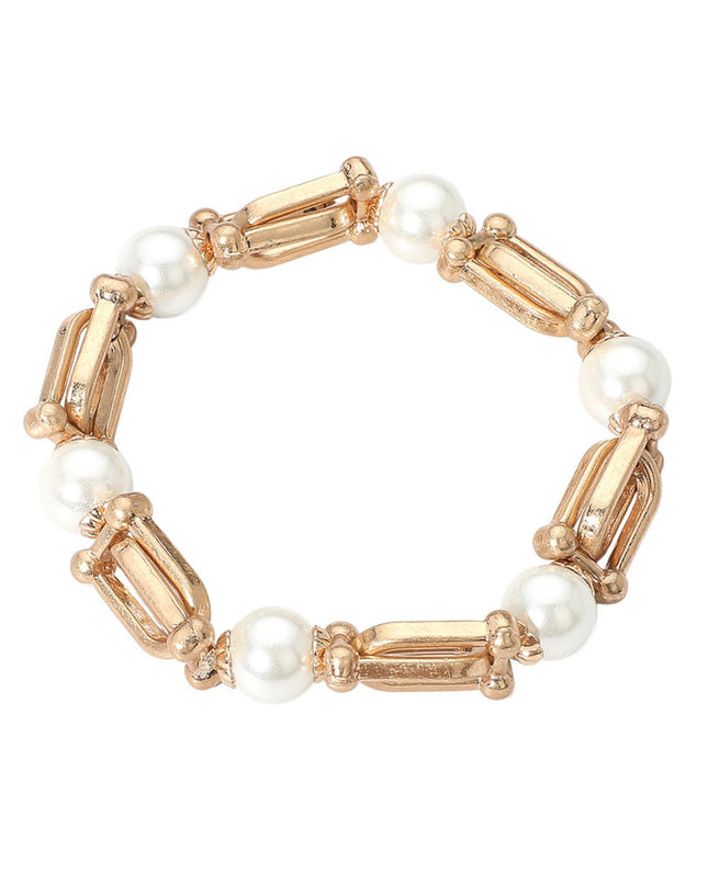 Pearl Metal Hardware Link Bracelet