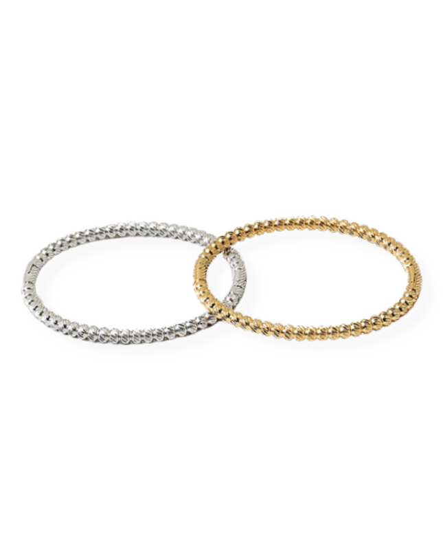 Textured Metal Hinge Bangle Bracelet