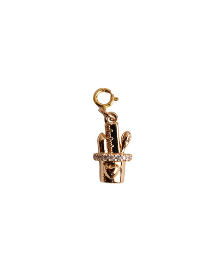 Makeup Tool Bin Crystal Detail Gold Charm