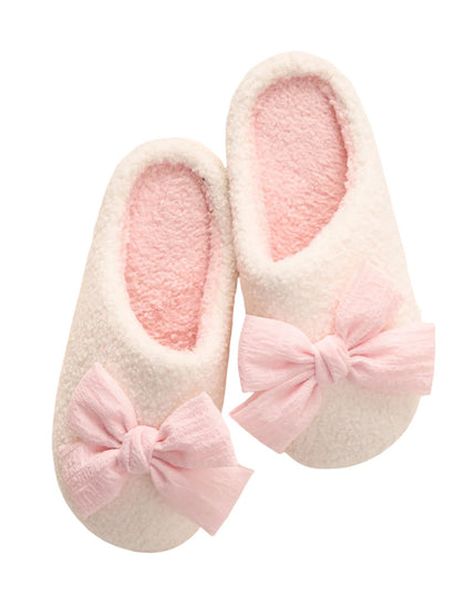 Blush Betty Bow Fuzzy Slippers