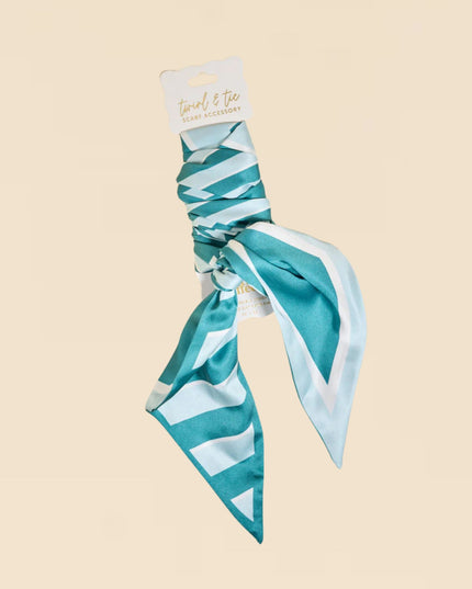 Sicily Stripes Teal Twirl & Tie Scarf