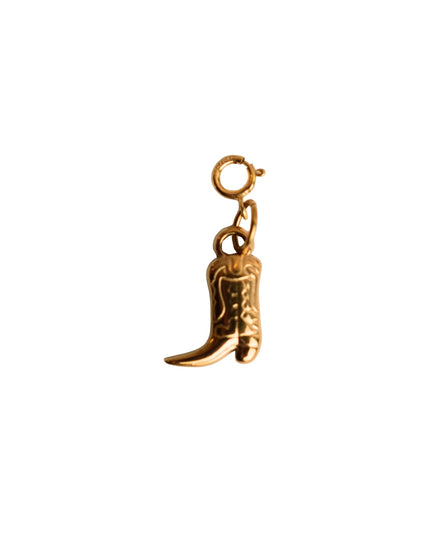 Cowgirl Boot Gold Metal Charm
