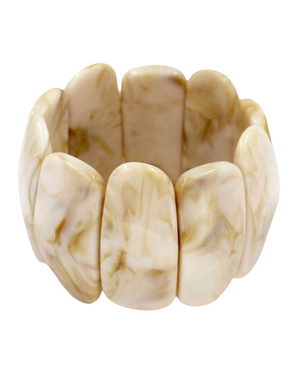 Wide Oval Marbled Stretch Statement Bracelet