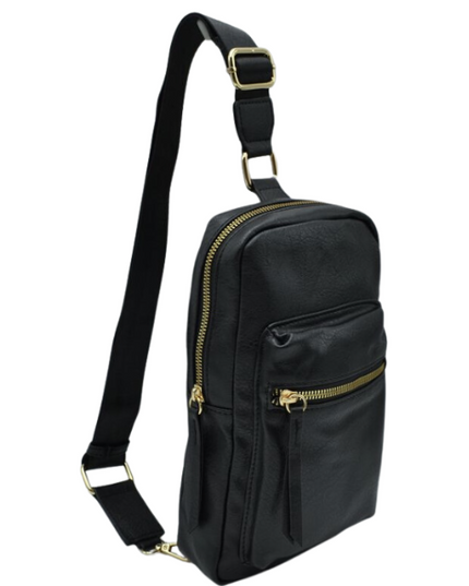 Single Strap Multi Zip Sling Bag