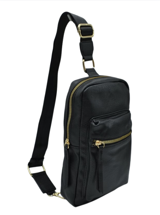Single Strap Multi Zip Sling Bag