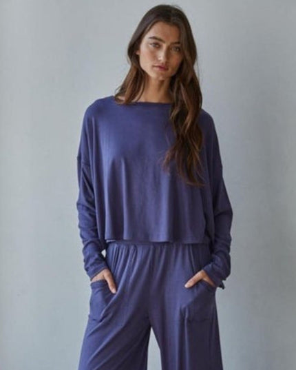 Daily Ease Round Neck Long Sleeve Top