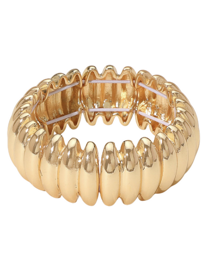Metal Ribbed Stretch Bracelet