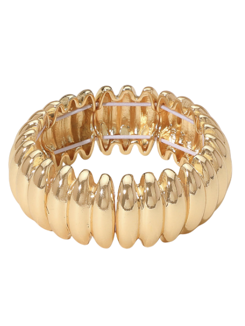Metal Ribbed Stretch Bracelet