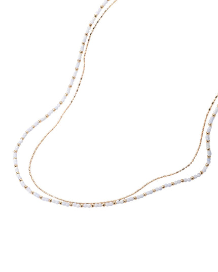 Ball Beaded Metal Chain Layered Gold Necklace
