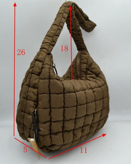 Squared Hardware Detail Single Strap Puffer Tote