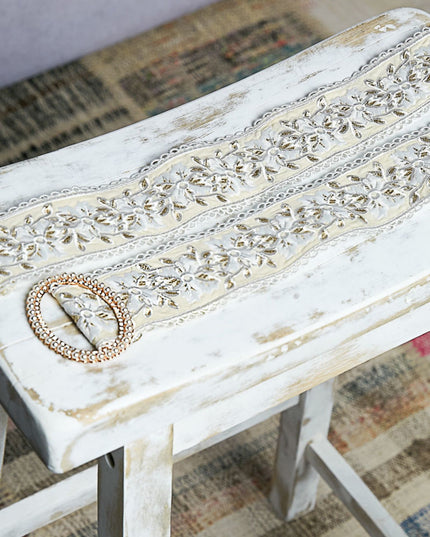 Floral Embroidered Pearl Buckle Belt