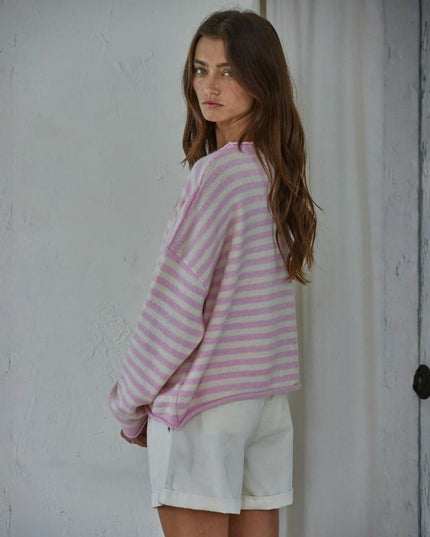 Ciela Striped Button Down Cardigan Sweater