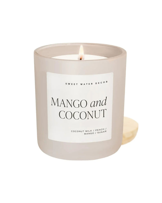 Mango & Coconut 15oz White Jar Soy Candle