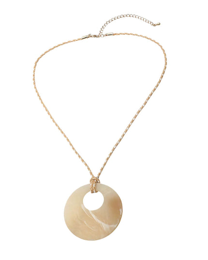 Resin Ring Pendant Cord Necklace
